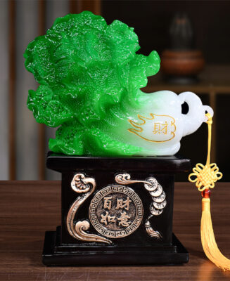 Jadeite Cabbage Ornament · Green