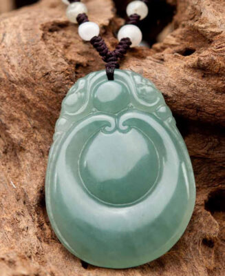Jadeite Ruyi Pendant · with Bead Chain